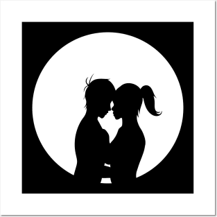 Night Romance Silhouette Posters and Art